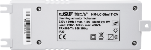 HomeMatic Wireless Dimming Actuator 1-channel, trailing edge, ceiling-void mount